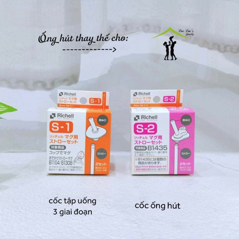 Ống hút thay thế cho cốc tập uống Richell