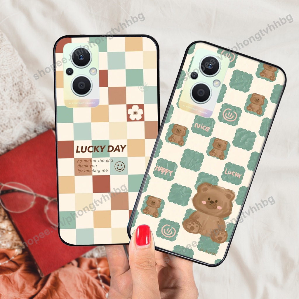Ốp lưng Oppo Reno7 /  Reno 7Z 5G / Reno 7 trái tim gấu thể thao , smile mặt cười cực cute
