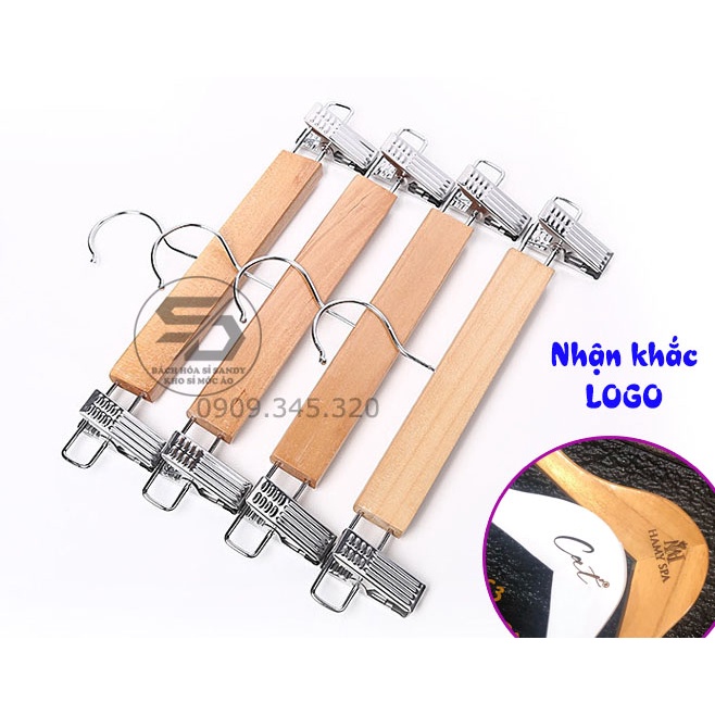 Bộ 50 Móc Kẹp Quần Gỗ Vàng Trẻ Em 25cm