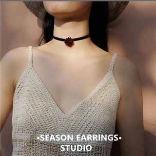 Vòng Cổ Choker Hoa Đỏ