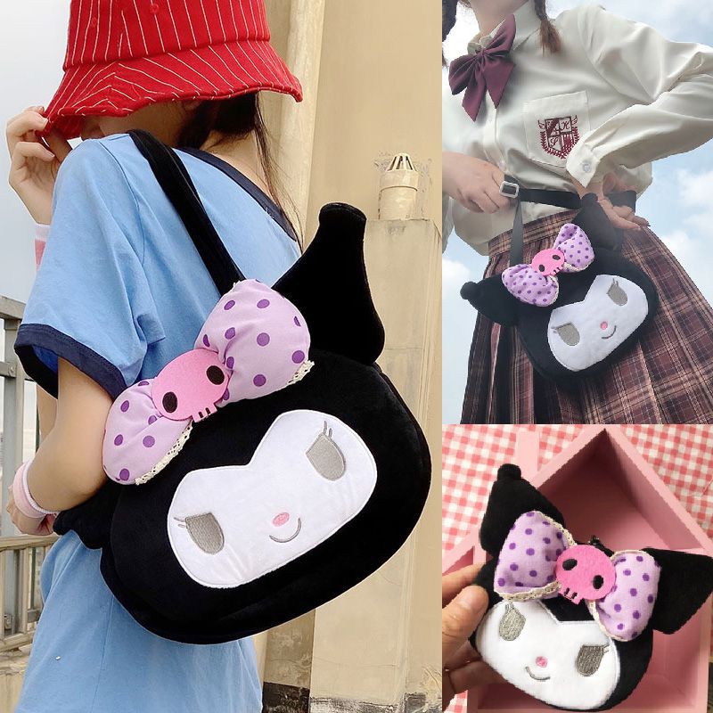 Túi đeo chéo vải nhung hình chú thỏ dễ thương (nhiều kiểu túi tùy chọn) | BigBuy360 - bigbuy360.vn