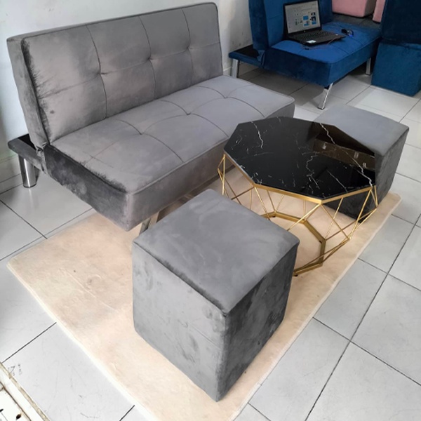 Bàn sofa cao 45cm  - Bàn kim cương kính cường lực sơn tĩnh điện