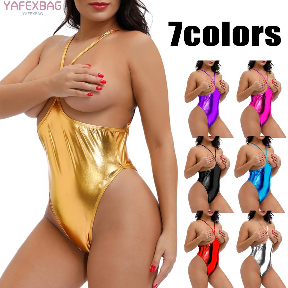 1 Bộ Jumpsuit Da Pu Quyến Rũ