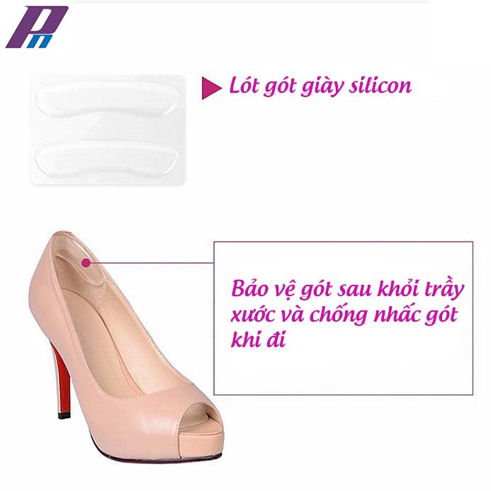 Miếng Lót Giày Bảo Vệ Gót Chân Silicone Có Keo Dán Tiện Dụng 1 Cặp 2 Miếng 131