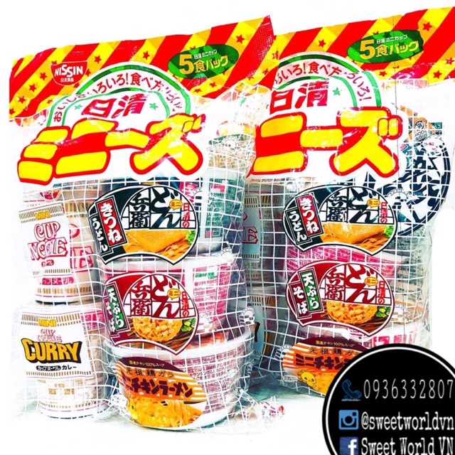 Combo 5 cups mì Nissin - Nhật Bản