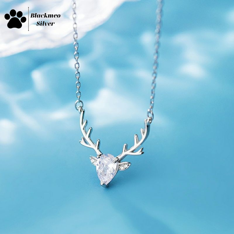 Dây chuyền hươu pha lê nhân tạo BẠC S925