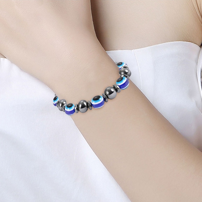 Vòng Tay Đá Hematite Xanh Lam Chăm Sóc Sức Khỏe