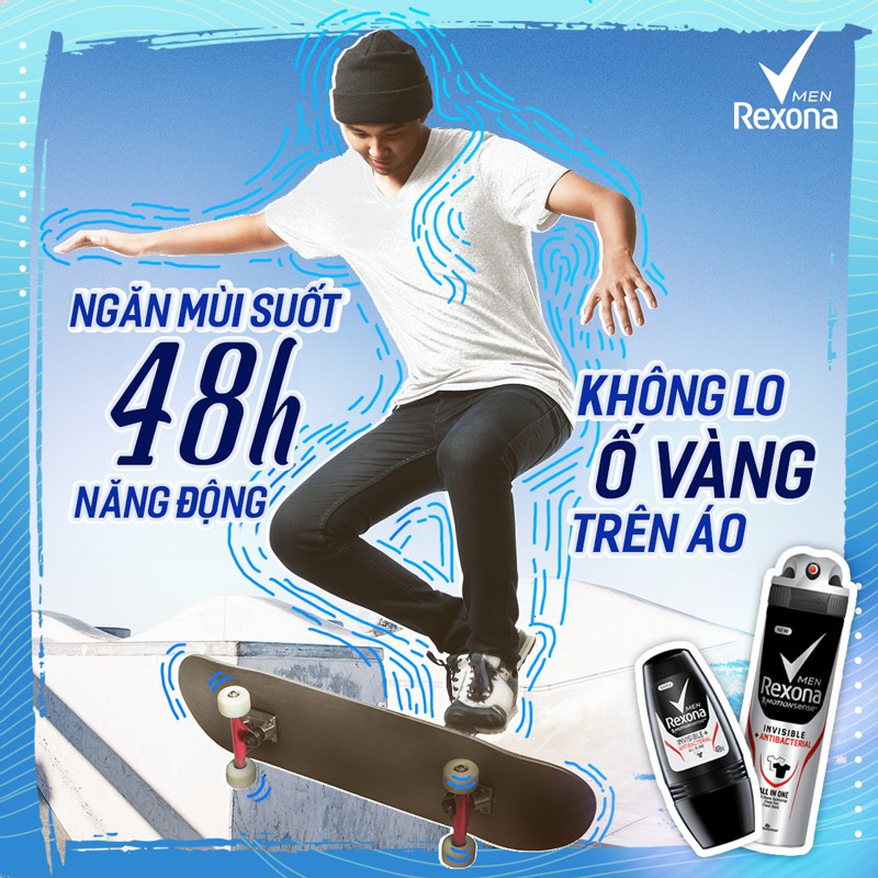 Xịt ngăn mùi Rexona Men Invisible + Antibacterial 150ml