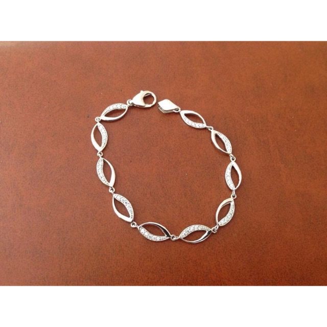 Lắc tay bạc chuẩn mạ vàng trắng