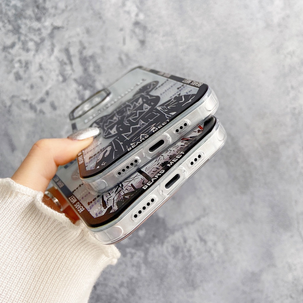 Ốp Điện Thoại Tpu Mềm Chống Sốc In Hình Gấu Bạo Lực Cho iPhone 11 12 13 pro max XS X XR XSMax 7 8 6 6s plus SE 2020