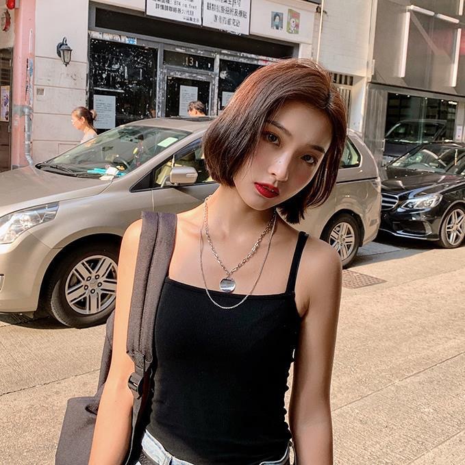 Vòng cổ hai lớp bằng thép titan phong cách hip-hop Âu Mỹ thời trang cá tính