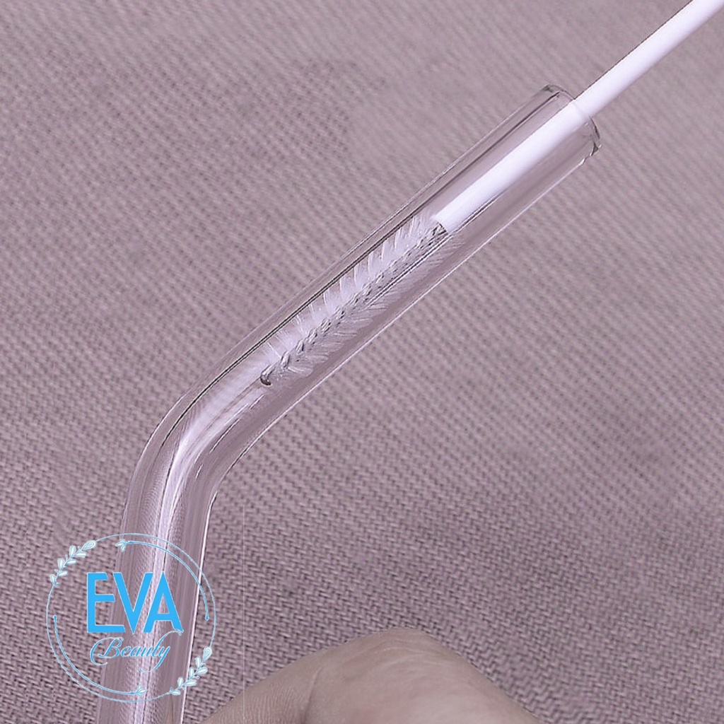 Ống Hút Thuỷ Tinh Trắng Trong Suốt Dáng Cong Glass Drinking Straws 18 Cm M3503