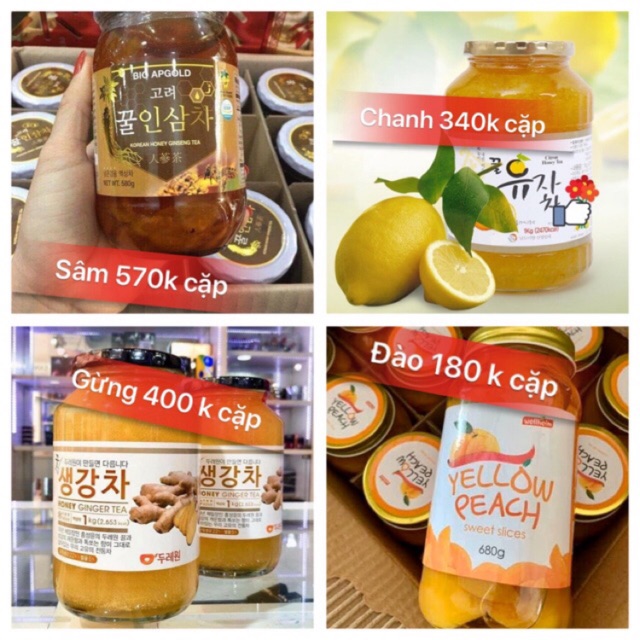 Đào vàng ngâm hàn quốc bán theo cặp