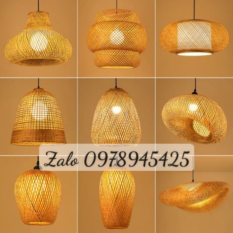 Xưởng sx đèn mây tre đèn tre đèn trang trí mây tre giá tốt