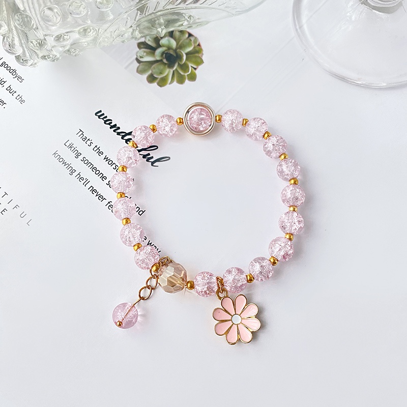 Vòng Tay Đính Hạt Pha Lê Hình Hoa Phong Cách Nhật Hàn Cho Nữ | BigBuy360 - bigbuy360.vn