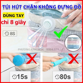 Túi Hút Chân Không Dùng Tay Ép Siêu Nhanh - Bảo Quản Đựng Quần Áo, Chăn Màn, Ga, Gối (Không Cần Bơm Hút)