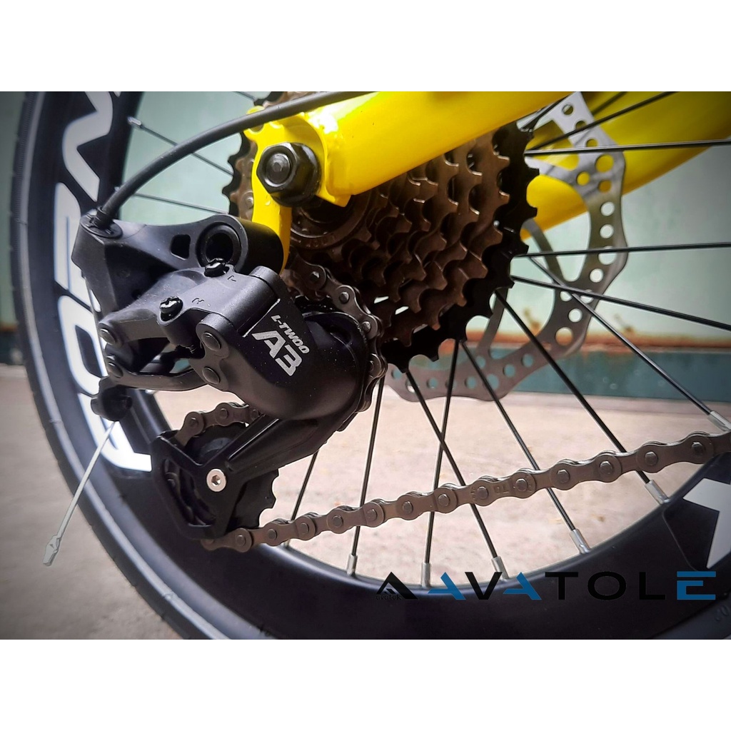 Xe đạp gấp Fornix F160 Khung sườn thép Chrome molypden Vòng bánh 16in Tay Đề L-TW00 2:1 A3 Tốc độ 8Speed màu Vàng