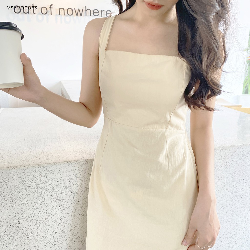 Váy hai dây nữ LYRA, chất liệu thô mềm dây bản to chun lưng  trẻ trung phong cách Hàn Quốc- VSYVD0063