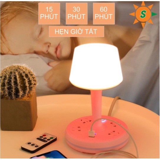 Đèn Ngủ Để Bàn Thông Minh Cao Tích Hợp Ổ Cắm Điện Kèm Cổng Sạc USB(ĐN07)