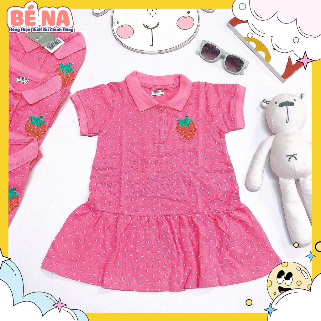 [ Hàng chính hãng ] Váy littlemaven hồng chấm bi dâu cực đẹp cho bé gái