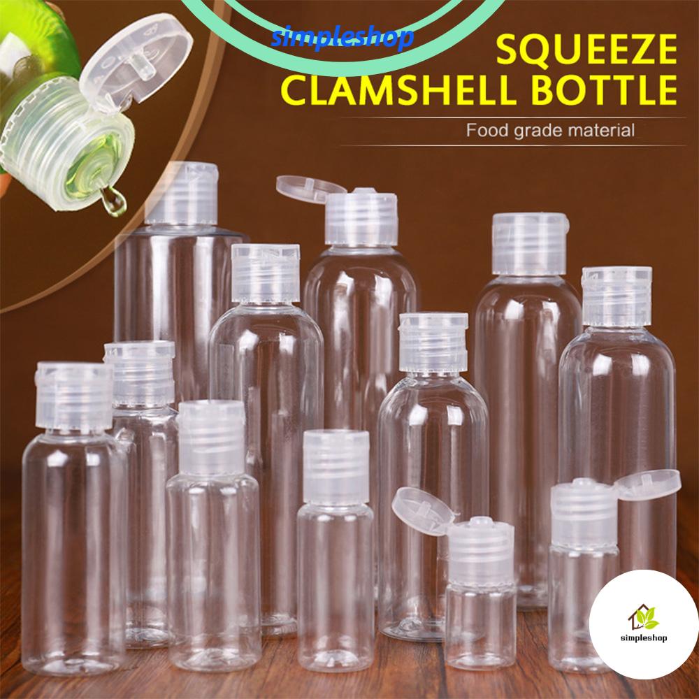 ❀SIMPLE❀ 5-100ML Lotion Jar Dispenser Shampoo Bottle Empty Container Bottle Makeup Plastic Squeeze Clear Refillable