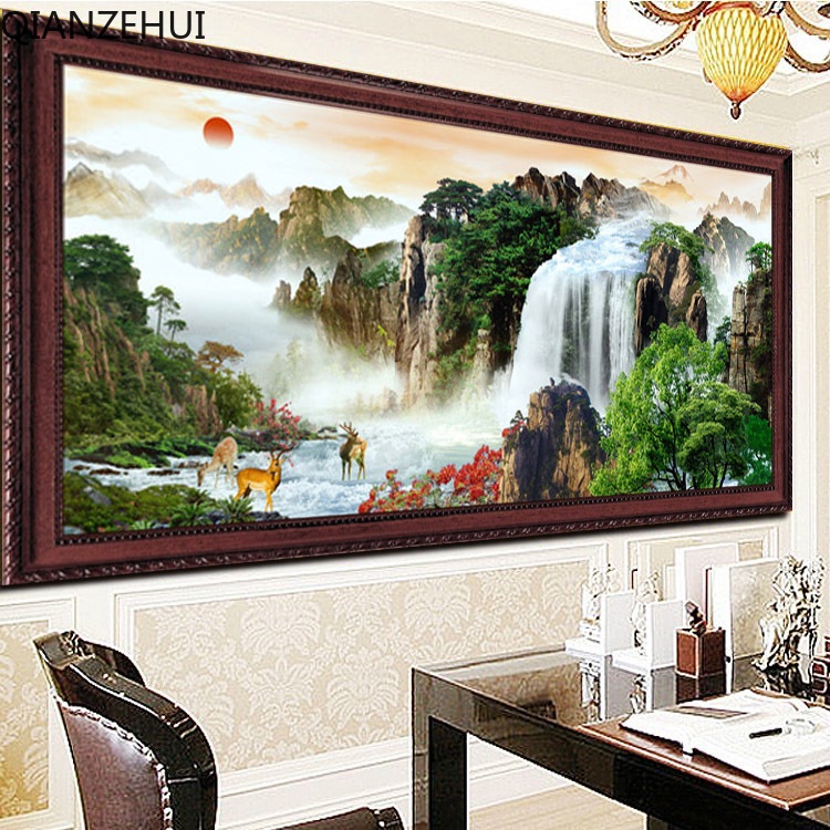 Bộ Dụng Cụ Thêu Tranh Chữ Thập 11ct diy Bằng cotton Không Cần Khoan