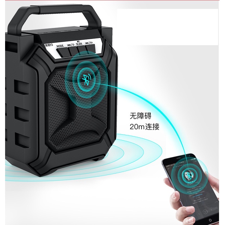 Loa mini xách tay Y3 nhỏ gọn âm thanh siêu hay, có mic Hỗ trợ cắm thẻ nhớ, USB