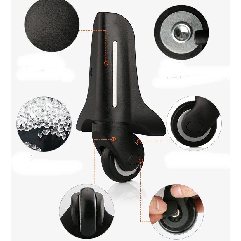 Bộ bánh xe vali vải 4 chiếc 2 bánh sau lớn 2 bánh trước nhỏ xoay 360 độ di chuyển dễ dàng trên mọi địa hình