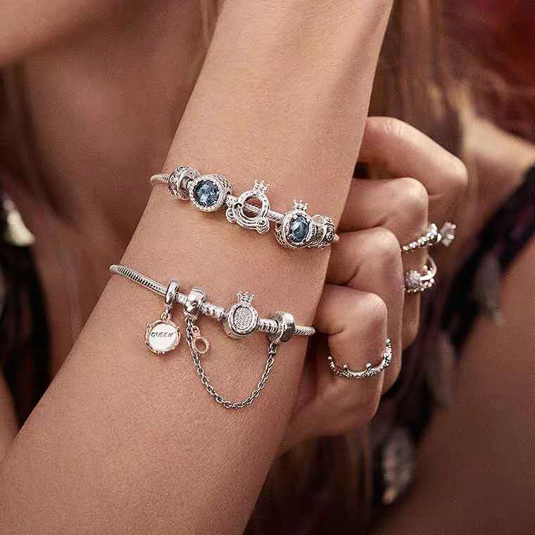 Pandora Mặt Vòng cổ Bạc 925 Hình Vương Miện Xinh Xắn