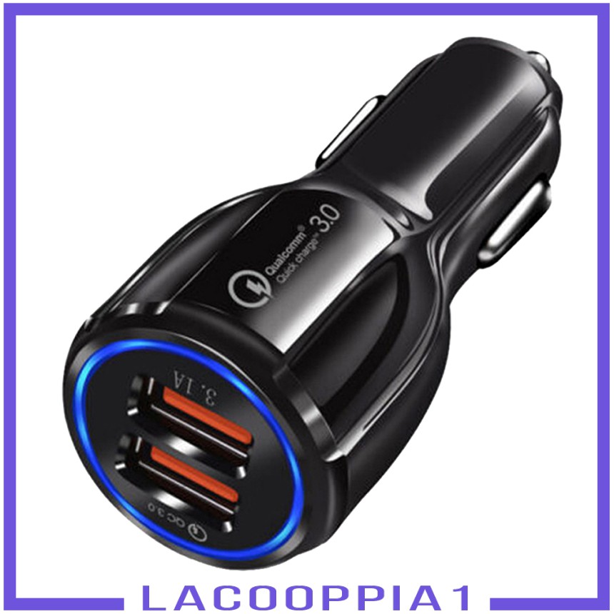 Ổ Cắm Điện Hai Cổng USB 3.0 Bằng Nhựa Lacooppia1-24V QC Dành Cho Xe Hơi