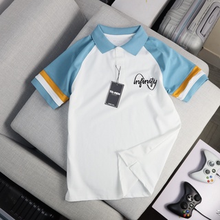 Áo thun polo nam chữ thêu infinty, vải poly cá sấu cao cấp chuẩn form