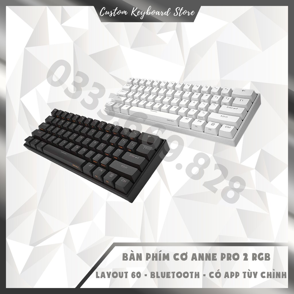 Bàn Phím Cơ 60% Anne Pro 2 - Led RGB 16.8tr Màu - Bluetooth 4.0 - App Tùy Chỉnh Cực Xịn | BigBuy360 - bigbuy360.vn