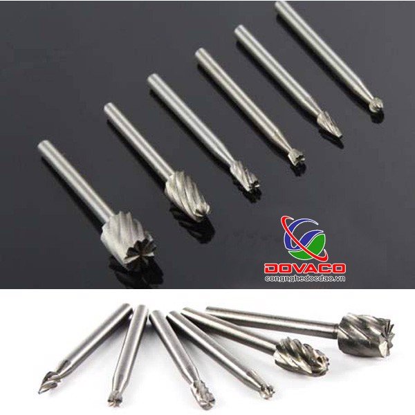 Bộ 6 mũi khắc, mài, làm lũa, chạm trổ HSS cao cấp