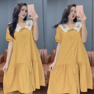 Đầm cổ thêu form xoè đuôi cá