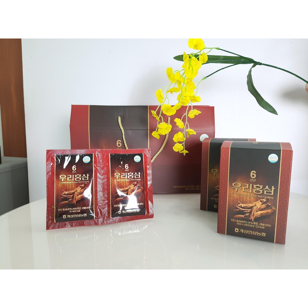 Nước Hồng Sâm 6 Years Woori Korean Red Gíneng (50mlx30 gói)