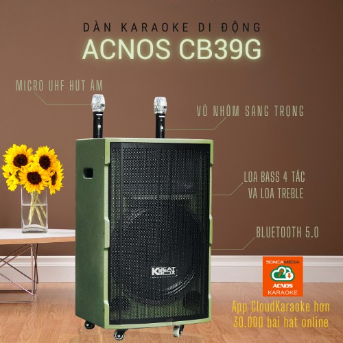 Loa Kéo Karaoke Di Động Acnos KBEATBOX CB39G, Loa Công suất Lớn Hát Karaoke Cực Hay + Bảo hành 12 Tháng Chính Hãng