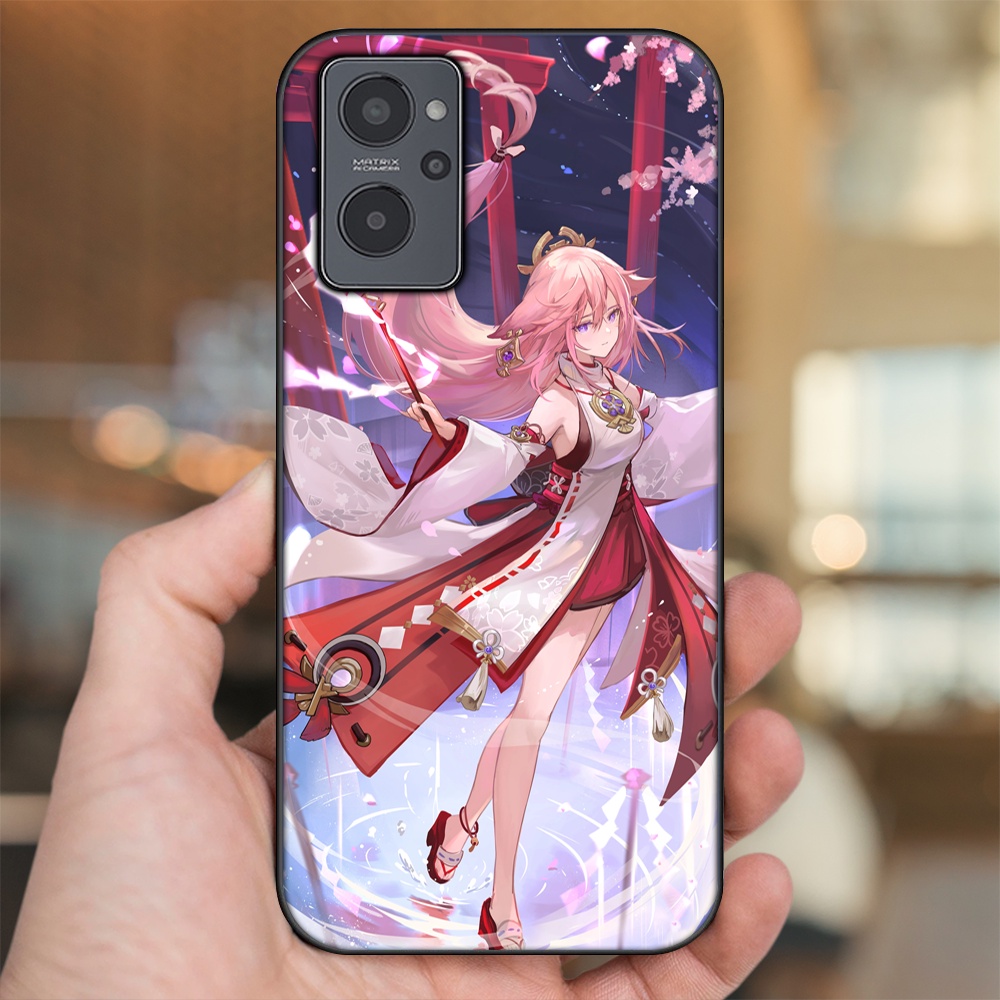 Ốp lưng Realme 9i viền đen in hình Yae Miko Genshin Impact