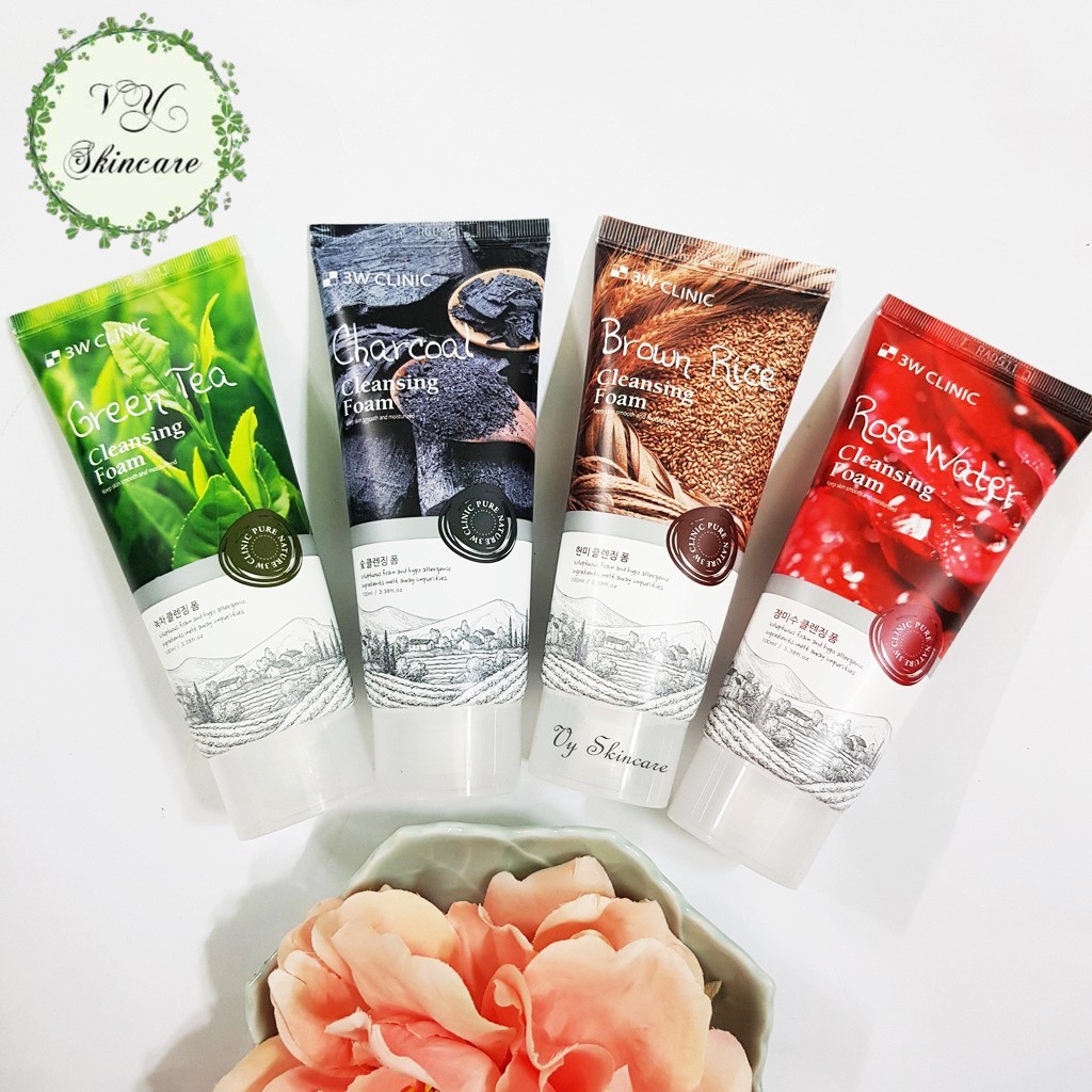 Sữa rửa mặt trắng da - sữa rửa mặt giảm mụn từ thiên nhiên 3W Clinic Hàn Quốc 100ml