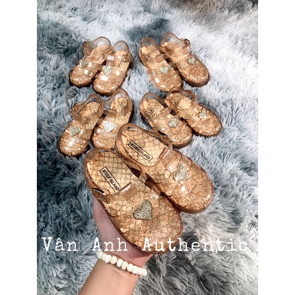 Giày bé gái river nhũ vàng form rất to kèm ảnh