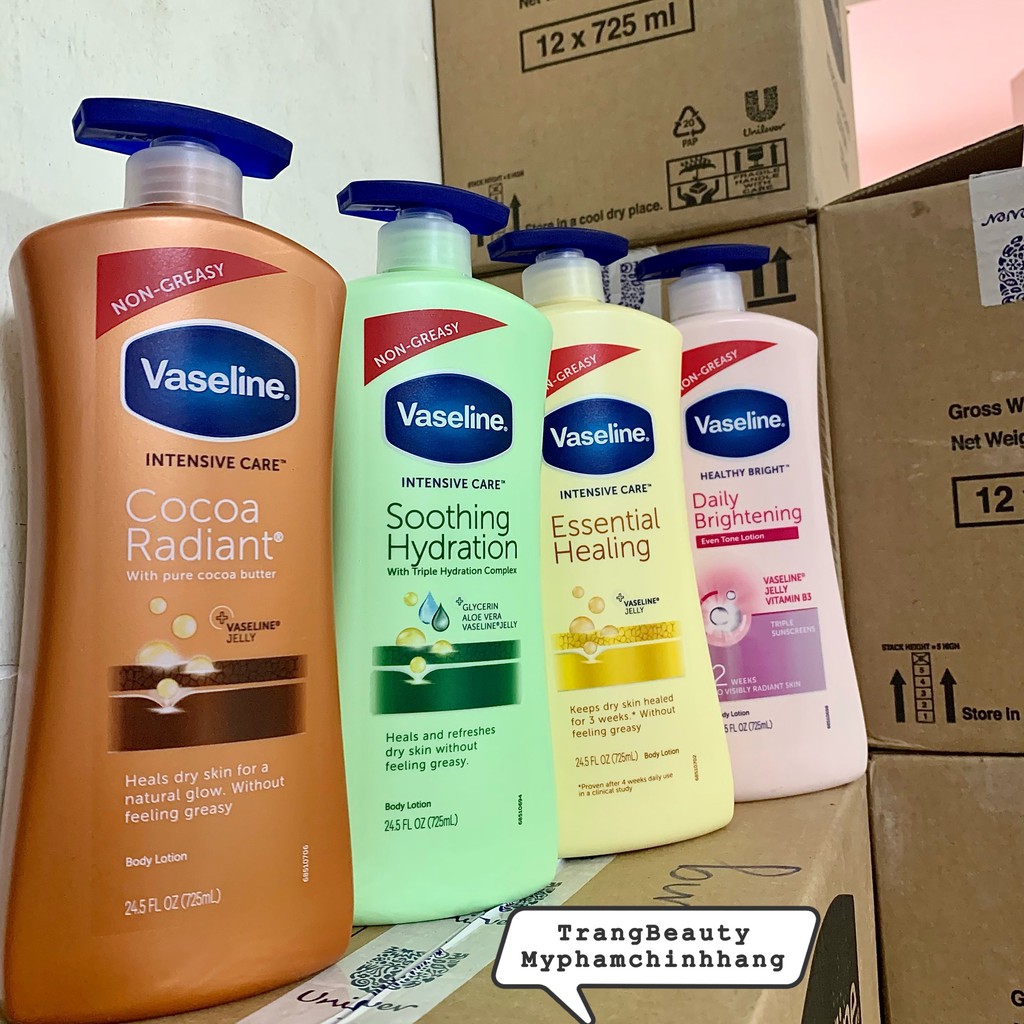 Sữa Dưỡng Thể Vaseline Healthy White UV Lightening Body Lotion Dưỡng Trắng Da Chăm Sóc Toàn Diện Dung Tích 725ml