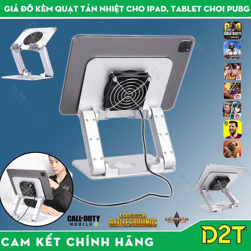 Giá đỡ cao cấp kèm quạt tản nhiệt cho iPad làm việc, chơi game PUBG, COD