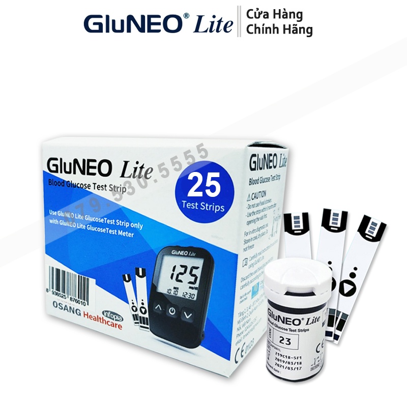 Que thử đường huyết GluNeo lite hộp ( 25 - 50 Test )