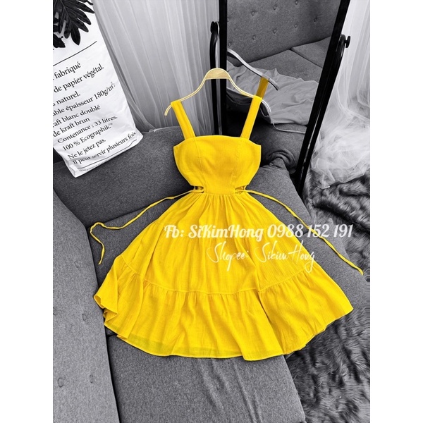 Đầm 2 dây khoéc eo cực tôn dáng <52kg _Mã 272( Ảnh shop chụp thật 100% ) | BigBuy360 - bigbuy360.vn