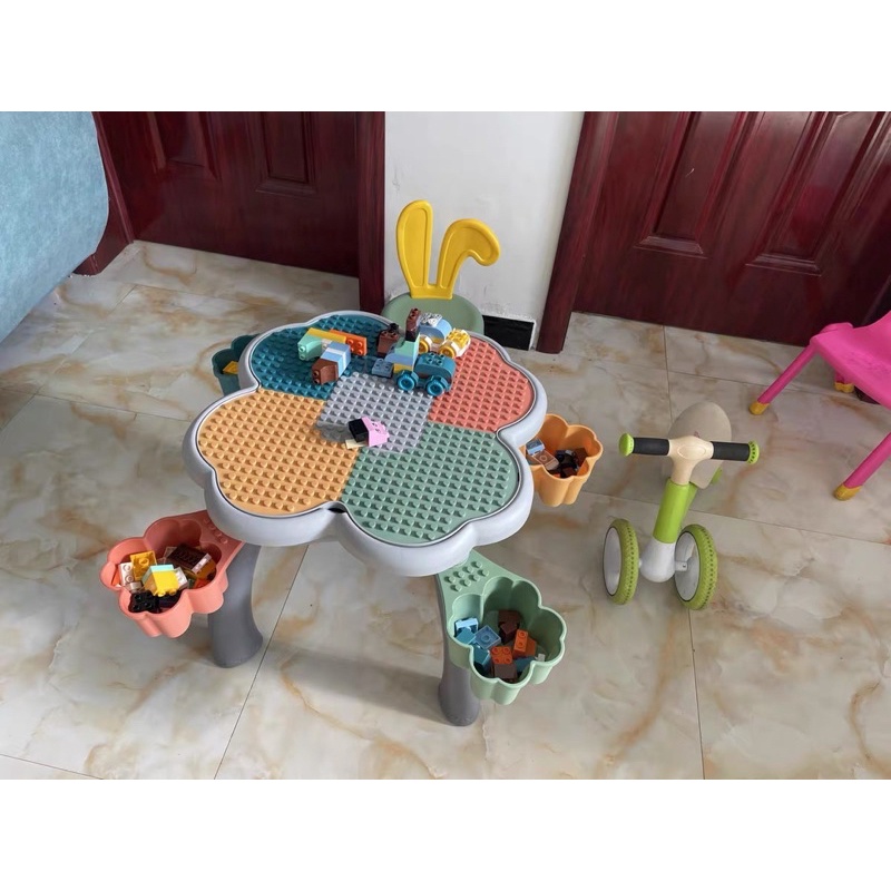 Bộ bàn ghế xếp hình cho bé trai bé gái, đồ chơi lắp ráp thông minh phát triển trí tuệ cho trẻ - Hãng Wangao