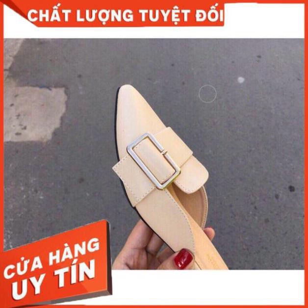 [FREE SHIP - Hàng Loại 1] Dép Sục Nữ Khoá Vuông Da Mềm Sang Chảnh