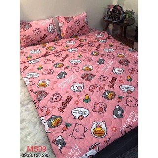 Set 5 món ga gối chăn hè cotton siêu mềm mát nhiều mẫu