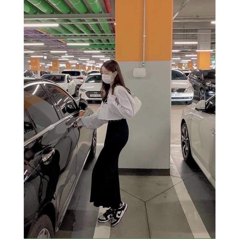 Chân Váy Dài Qua Gối Đuôi Cá Body Vintage Thun màu đen Lưng Cao Tôn Dáng | BigBuy360 - bigbuy360.vn