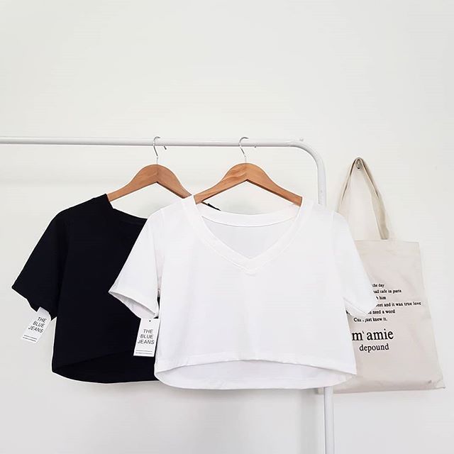 Áo crop V-neck nhiều màu - Ảnh thật | BigBuy360 - bigbuy360.vn