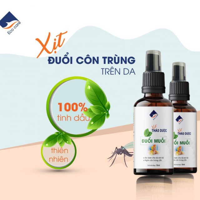 [Chính Hãng] Xịt Đuổi Muỗi Và Côn Trùng Thảo Dược Dùng Được Cả Cho Bà Bầu Và Trẻ Sơ Sinh ECOCARE 50ml_TiVa Mart