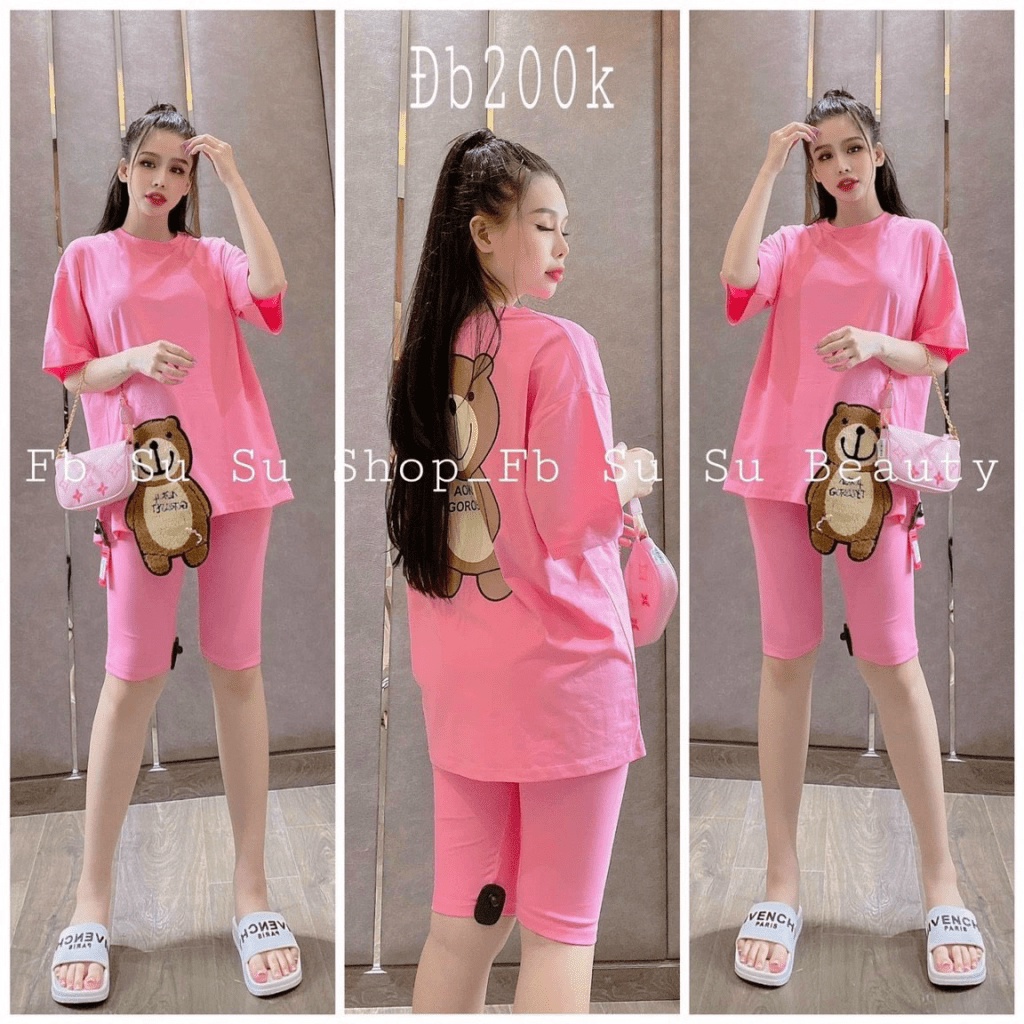 [FREE SHIP] SÉT BỘ GẤU CHẤT THUN LẠNH CO GIÃN CAO CẤP TP MẶC NHÀ KẾT HỢP ĐI CHƠI ĐƯỢC